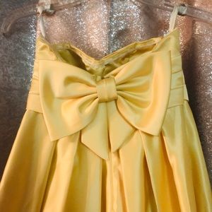David's Bridal - yellow bow dress